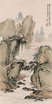 Landscape With Waterfall by 
																	 Cai Gongheng