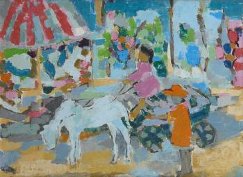 Enfants au chariot attelé by 
																	Etienne Guillery