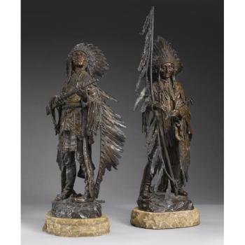 War And Peace: A Pair Of Bronzes by 
																	Carl Kauba