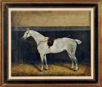 Portrait of a dappled grey horse by 
																	George Veal