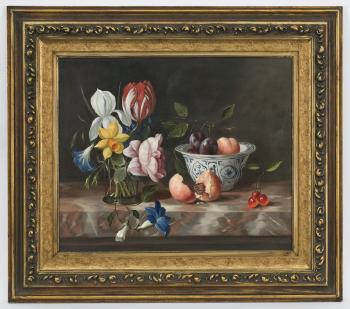 Still life with fruit and flowers by 
																	Jan Nagtegaal