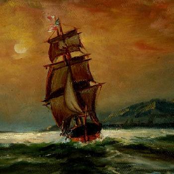 Sailing into San Francisco Bay by 
																			Alphonse Emile Sondag