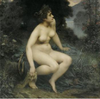 Female nude in a shore landscape by 
																	Henri Danger