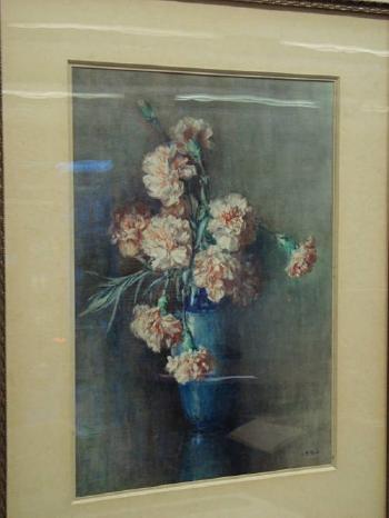 Still life, carnations by 
																	Anne Davidson Muir