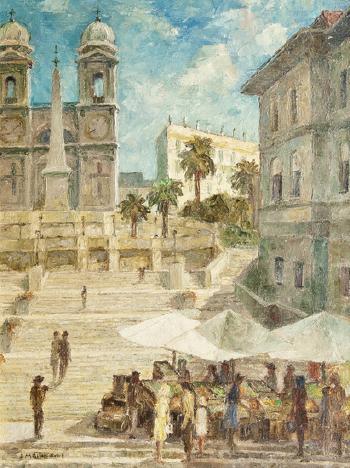 The Spanish steps in Rome by 
																	Egon Mueller-Graf