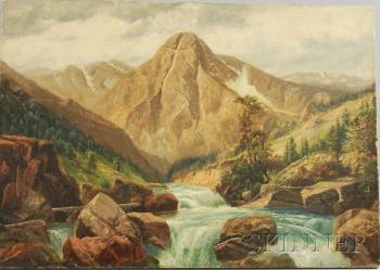 Rocky Mountain landscape by 
																			Henry Howard Bagg