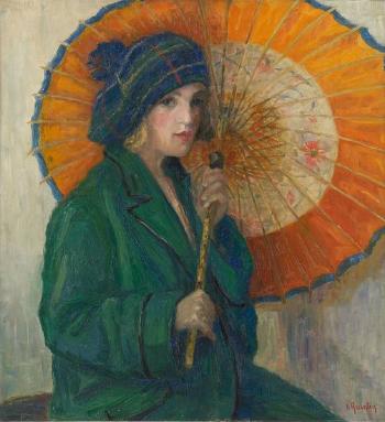 Jeune fille à l'ombrelle by 
																	Irma Quintin