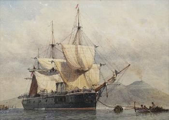 HMS Northampton (an Ironclad), Bay of Naples by 
																	Westcott Witchurch Lyttleton