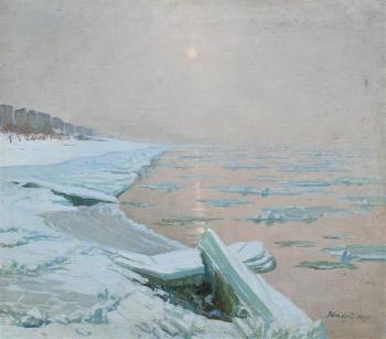 A Zajlo Dung 1928 (ice breaking on the Danube) by 
																	Vincze Bansagi