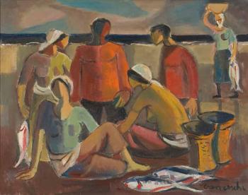 Fishermen and women I by 
																	Maurice van Essche