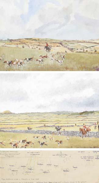 County Galway hounds 'The blazers'. The Kilkenny hounds by 
																	J D Guille