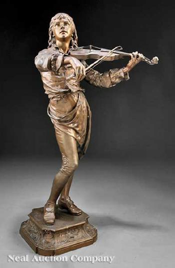 The violinist Jean Baptiste Lulli, as a young man by 
																			Andre Louis Adolphe Laoust
