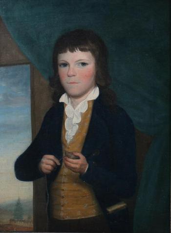 Portrait of a young boy with spinning top by 
																	John Vanderlyn