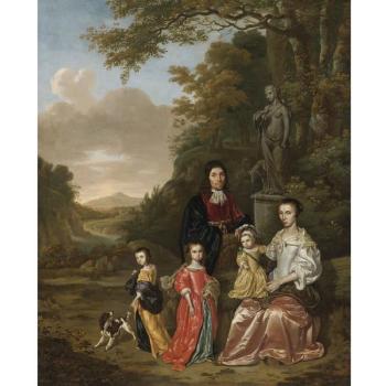 A Group Portrait Of The Loth Family In A Landscape by 
																	Jan le Ducq