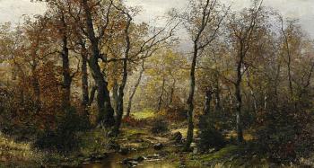 Herbstliche Waldlandschaft by 
																	Georg Oeder