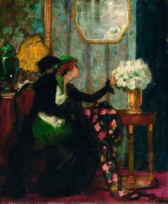 Dame im Salon by 
																	Ludwig von Langenmantel