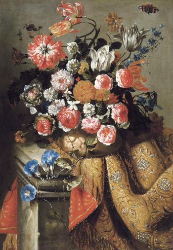Still life with flowers - Nature morte au bouquet de fleurs by 
																	Franz Cuyck van Mierhop