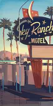 A set of five Las Vegas motels: Sky Ranch Motel; Strip 91 Motel; Safari Motel; Roulette Motel; and Fun City, Las Vegas by 
																	Michelle Auboiron