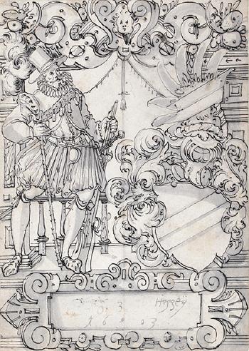Schildbegleiter und Wappenschild mit Schrägbalken by 
																	Hans Jegli