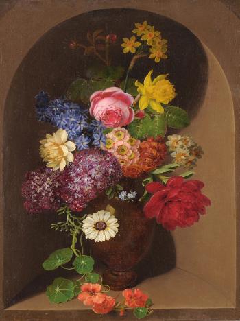 Blumenstilleben in Steinnische by 
																	Claudius Ditlev Fritzsch