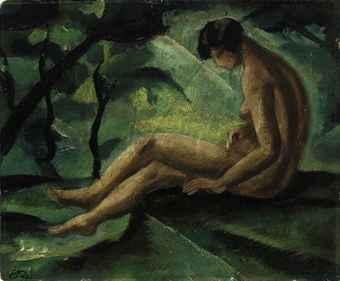 Nude in a forest by 
																	Lajos Csabai-Ekes