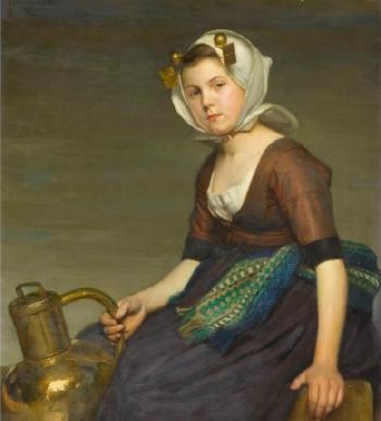 Girl with a jug by 
																	Herman Knopf