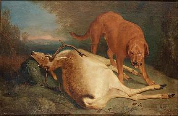 Dog and deer by 
																	Charles Hancock