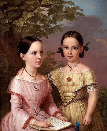 Marianne Lewenhaupt (1841-1896) and sister Charlotte Lewenhaupt (1847-1875) by 
																	Erik Wahlbergson