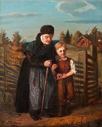 A boy and his grandmother by 
																	Alexandra Frosterus-Saltin
