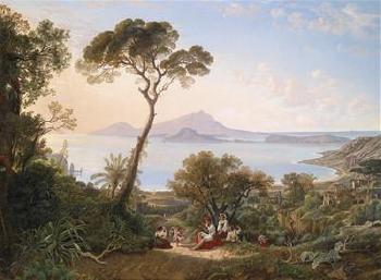 The View from Posillippo of Bagnoli, the Islands of Procida, Capo Miseno and Niceda by 
																	Friedrich August Elsasser