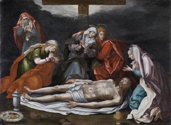 The lamentation of Christ by 
																	Lorenzo Lotto