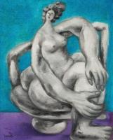 Femme nue dans un fauteuil by 
																	 Han Young