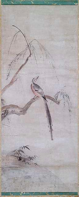 Malerei eines Vogels auf einem Weidenhast by 
																	Kaiho Yusho