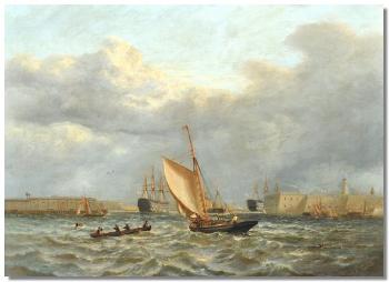 Plymouth Sound, passing Drake's Island by 
																	Henry A Luscombe