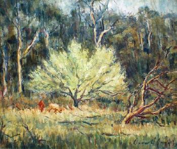 Trees and cattle by 
																	Lionel Hornabrook Jago