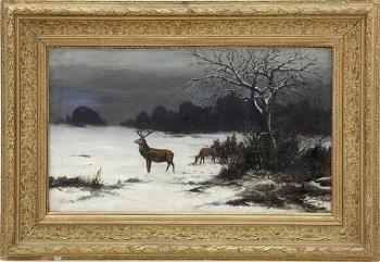 Winter landscape by 
																	Albert Baky
