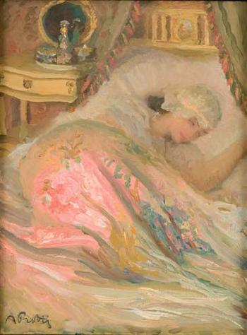 Giovane donna dormiente by 
																	Alfredo Protti