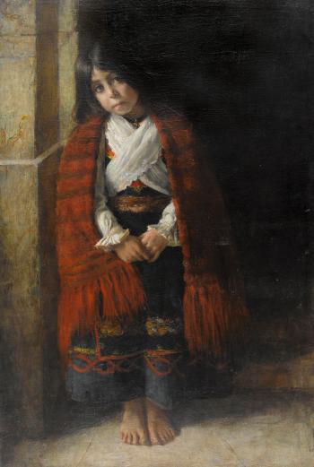 Junges Trachtenmädchen by 
																	Charles Albert Walhain