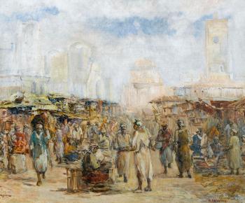 Orientalische Marktszene by 
																	Bernhard Zdichinec