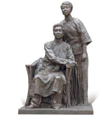 Lu Xun and Xu Guangping by 
																	 Tang Daxi
