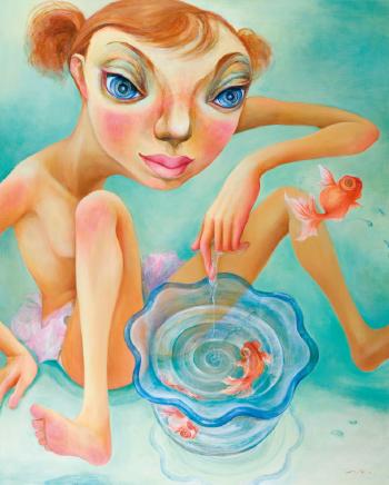 Girl & goldfish by 
																	Nao Yokota