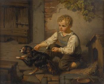 L'enfant et son chien by 
																	Lambert Salme