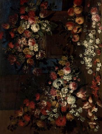 Corbeilles de fleurs et fruits by 
																	Giuseppe Vincenzina