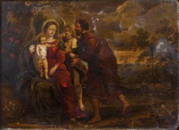 La Sainte Famille à la grappe de raisin by 
																	Cornelisz van Dalen