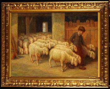 Paesaggio con pecore by 
																			Luigi Turolo