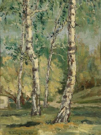 Birch trees by 
																			Vasily Baksheev