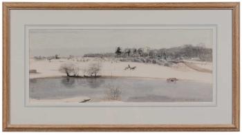 Winter Landscape with Surrey by 
																	Leslie Charles Worth