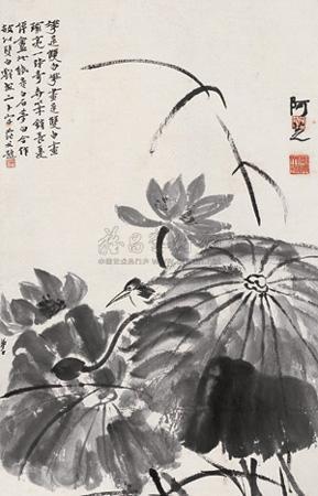 Bird and lotus by 
																	 Ji Baishi