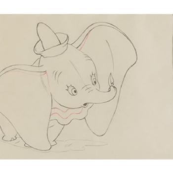 Dumbo Clutching The Magic Feather by 
																	 Walt Disney Art Editions