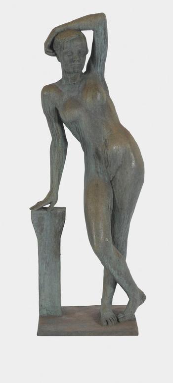 Weiblicher Akt an Stele by 
																	Hans Joerin